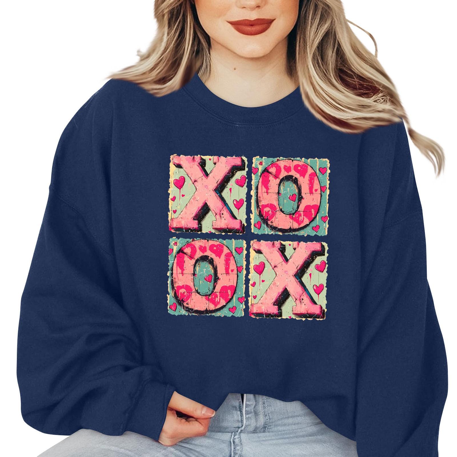 

Женская толстовка, повседневная, с длинным рукавом, топ Atmosphere, свободная, популярная, с круглым вырезом, пуловер, толстовка, топ S синий