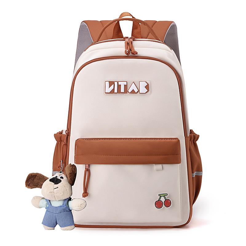 

Schoolbag Girl, Sweet Forest Style, Japanese Ins School Style, Color-blocking, Large-capacity College Student Shoulders with pendant