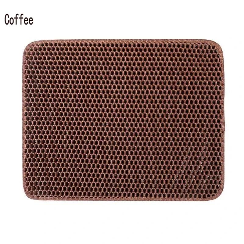 

Коврик для кошачьего туалета, двухслойный, водонепроницаемый, для домашних животных, нескользящий, песочный коврик для кошек, моющийся, коврик для кровати, чистый коврик, товары 40X60cm кофейный