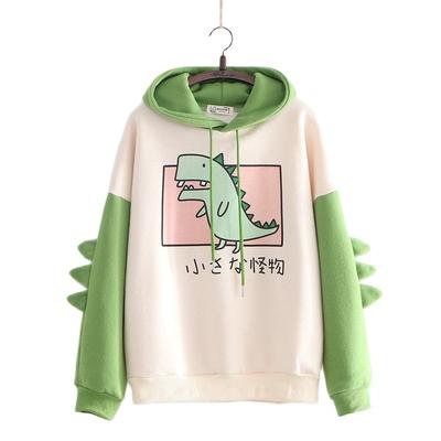 Sevimli Dinozor Kapüşonlular Kadın Sweatshirt Kazaklar Üstler Harajuku Kapüşonlu Kızlar Kadın Gençler Kapüşonlu Kıyafetler 2023