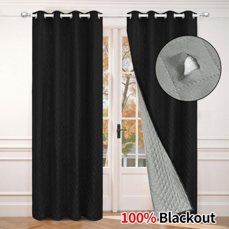 Зимние Ветрозащитные и Утепленные Шторы Блэкаут, Звукоизоляционные и Холодостойкие Шторы 132*160cm
