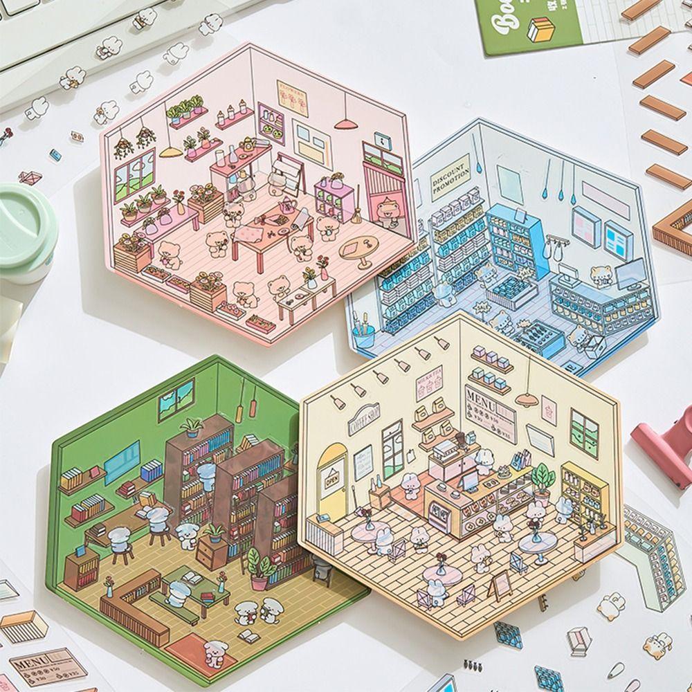 DIY Miniature Scene 3D Stickers Decorative Landscaping Stickers Kawaii Visual Stacking Sticker