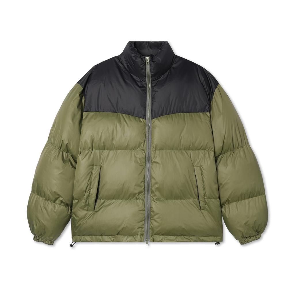Apostrophe Comma Two-Tone Curve Two-Way Puffer Short Jacket_Black