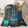 14th Birthday Celebration Blanket Soft & Cozy Great for Sofa Office Picnics Four Seasons Multipurpose Warmthful Decor Birthday Christmas Gift Blanket