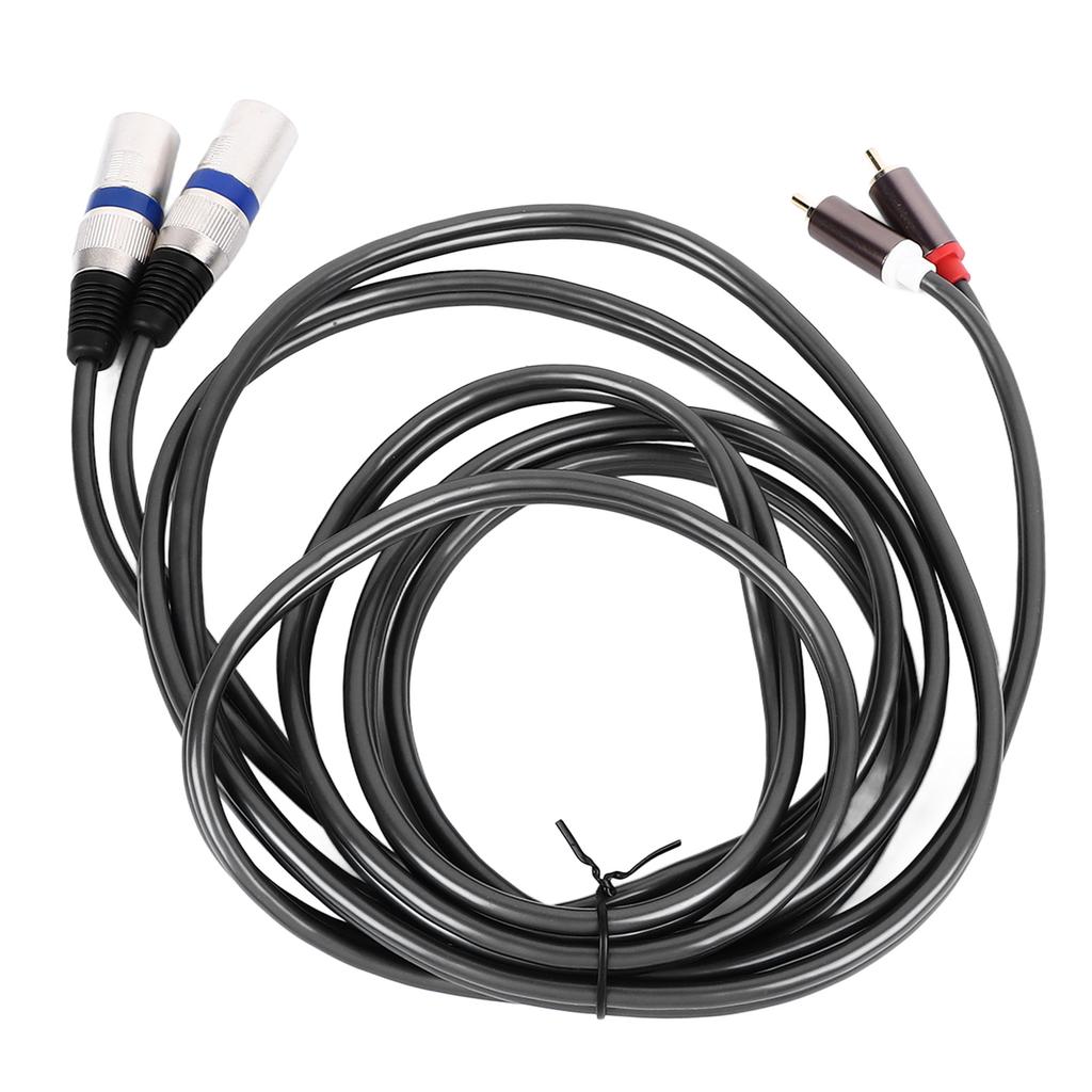 2 RCA to 2 XLR Cable Male Flexible PVC for Home Theater Audio Device Connection 3meter