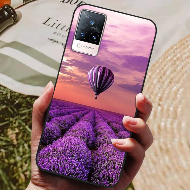 Dla Etui Coque vivo V21e Silikonowe Etui na Telefon z Tylną Pokrywą Dla vivo V21e Etui Miękki Bumper Funda na vivo V2061 V21 e V 21e 6.44" Torba