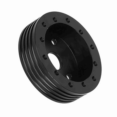1-Zoll-Aluminium-Lenkradnaben-Abstandshalter für 5- und 6-Loch-Räder auf 3-Loch-Adapter(Schwarz)