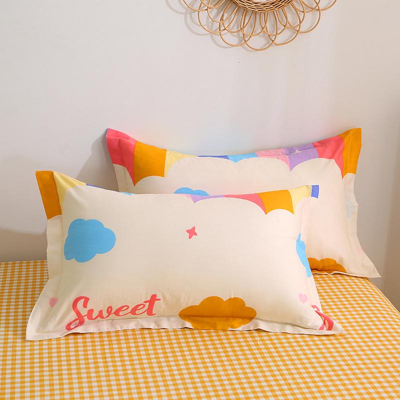 Cotton Printed Cartoon Pillowcase 2 Pieces Comfortable and Soft 48x74cm Pillow Cases