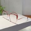 Fashion Oversize Black Frame Women Ins Brand Design Retro Metal Glasses Blue Light Blocking New Stylish Decor Eyewear