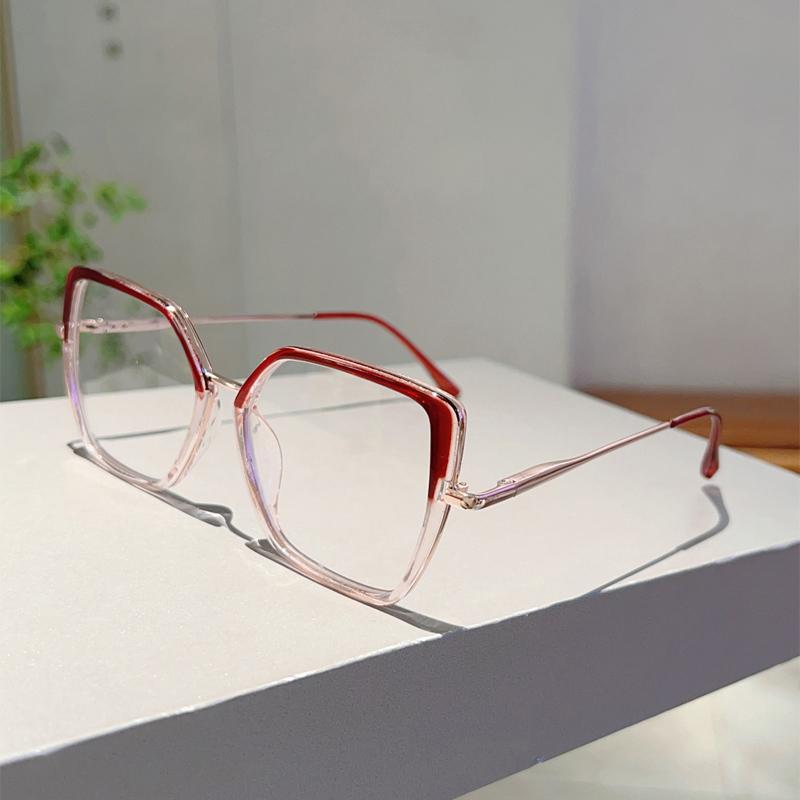 Fashion Oversize Black Frame Women Ins Brand Design Retro Metal Glasses Blue Light Blocking New Stylish Decor Eyewear