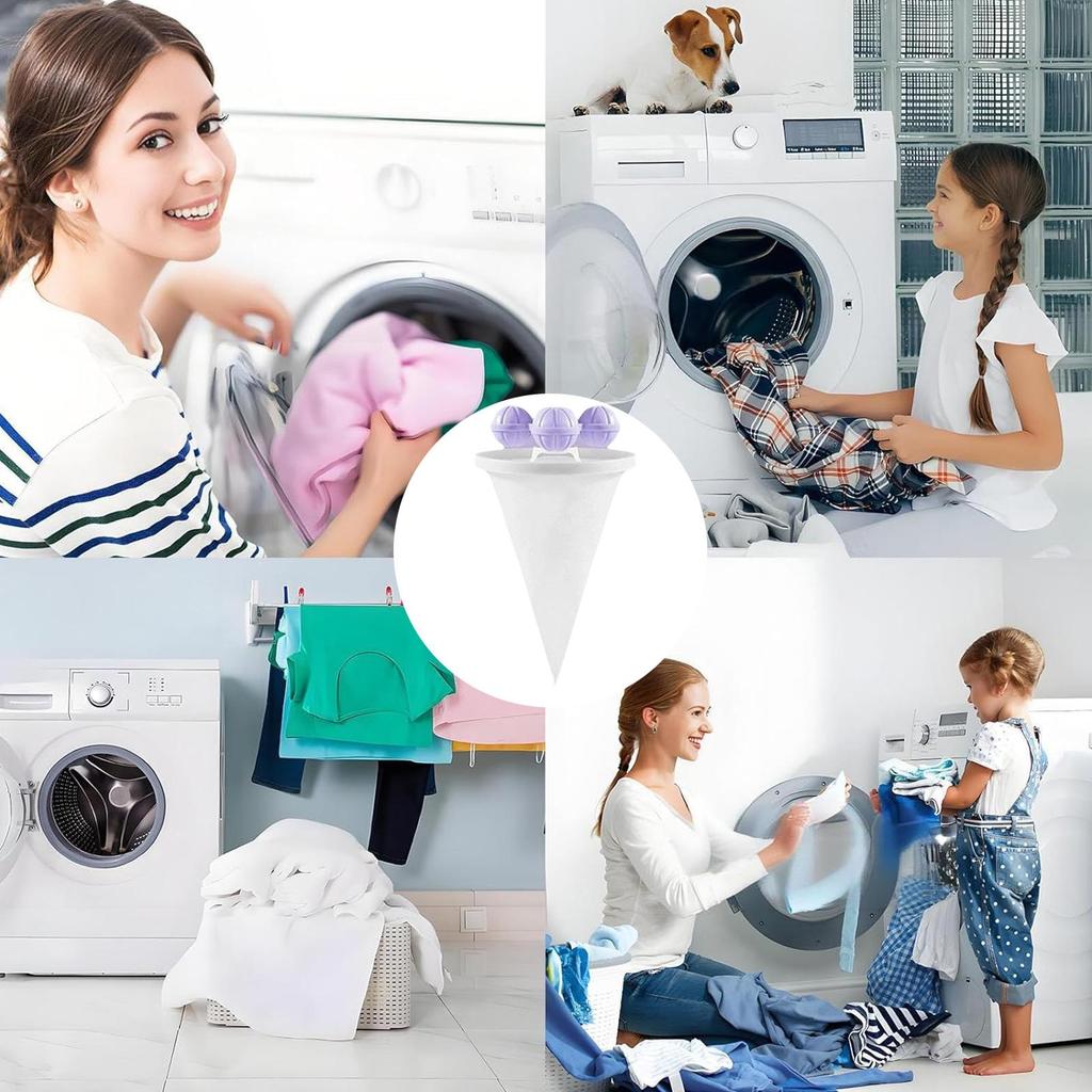 3PCS Washing Machine Filter Net Floating Lint Filter Mesh Bag Reusable Pet Hair Catcher Remover Laundry Cleaning Tool