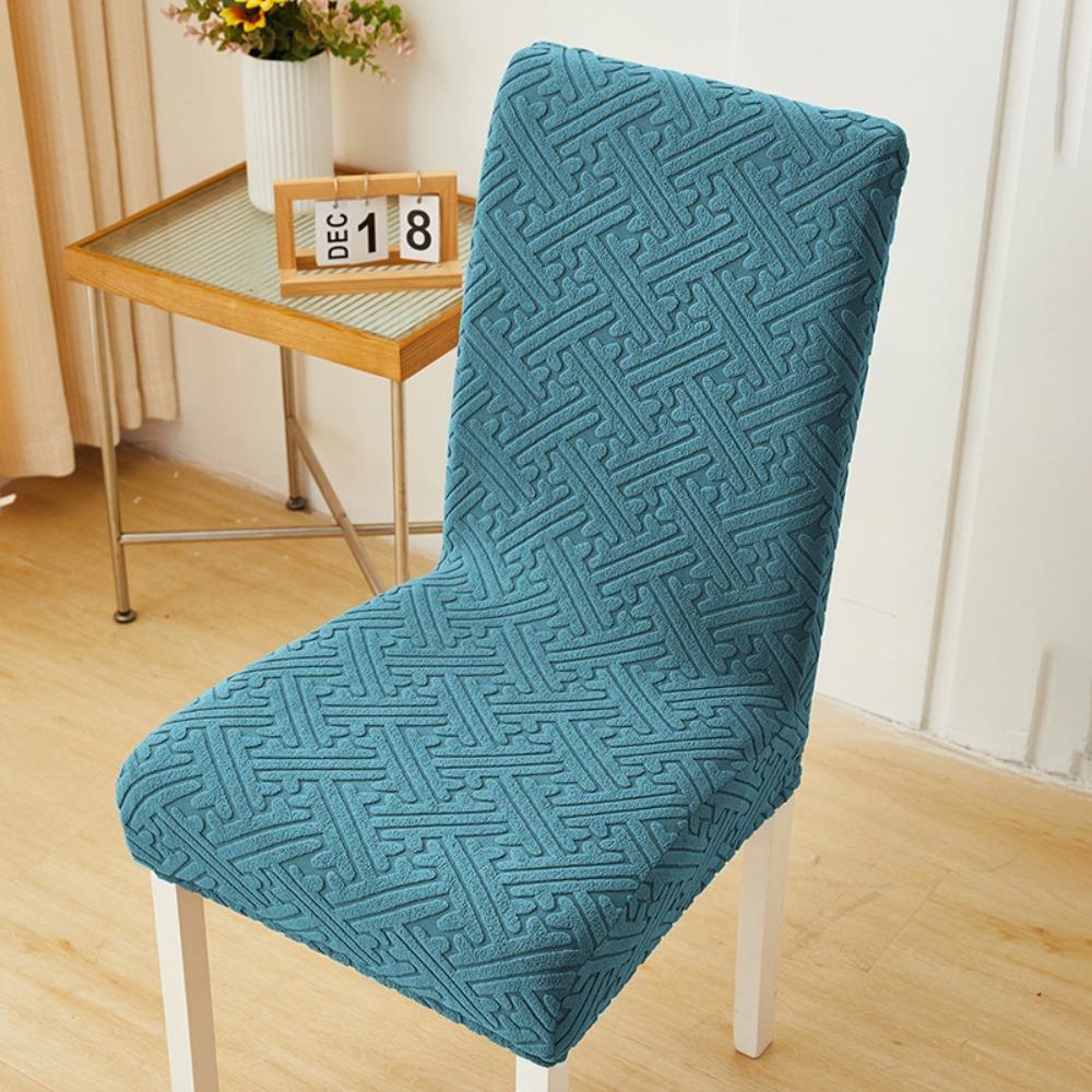 High-elastic Dining Chair Cover Jacquard Backrest Protector Stool Slipcover  for Home Decoration