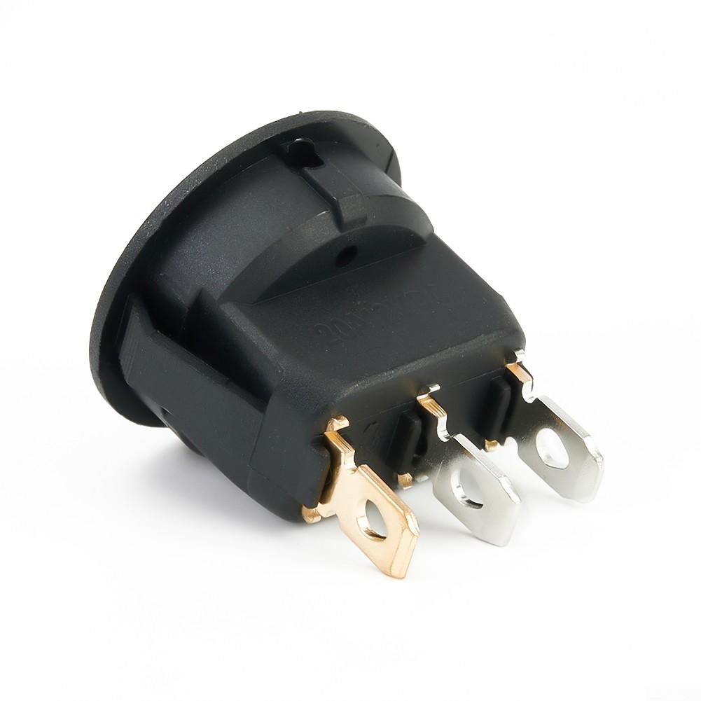 Černočervený DC 12V 20A kulatý vypínač 12V červená LED 23mm