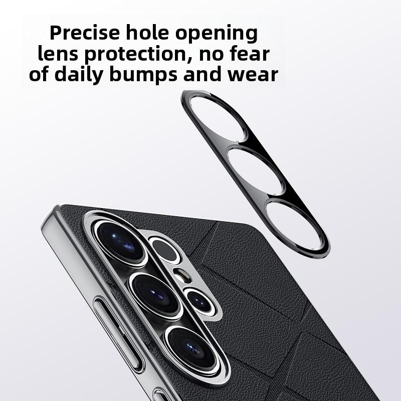 For Samsung Galaxy S26 Ultra Case Luxury Vegan Leather Lens Protective Back Cover Case For Samsung S26 Plus S26Ultra Phone Shell