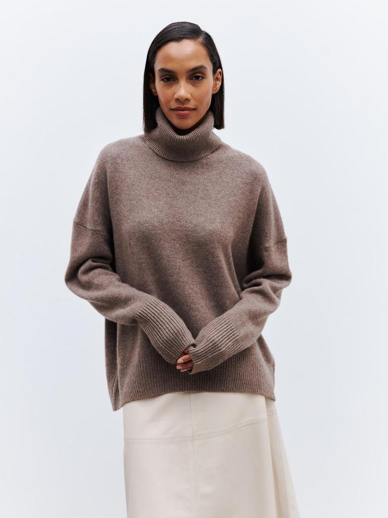 Double Collar High Neck Women's Sweater - Loose Fit, Anti-Pilling, European Size, Perfect for Autumn and Winter.