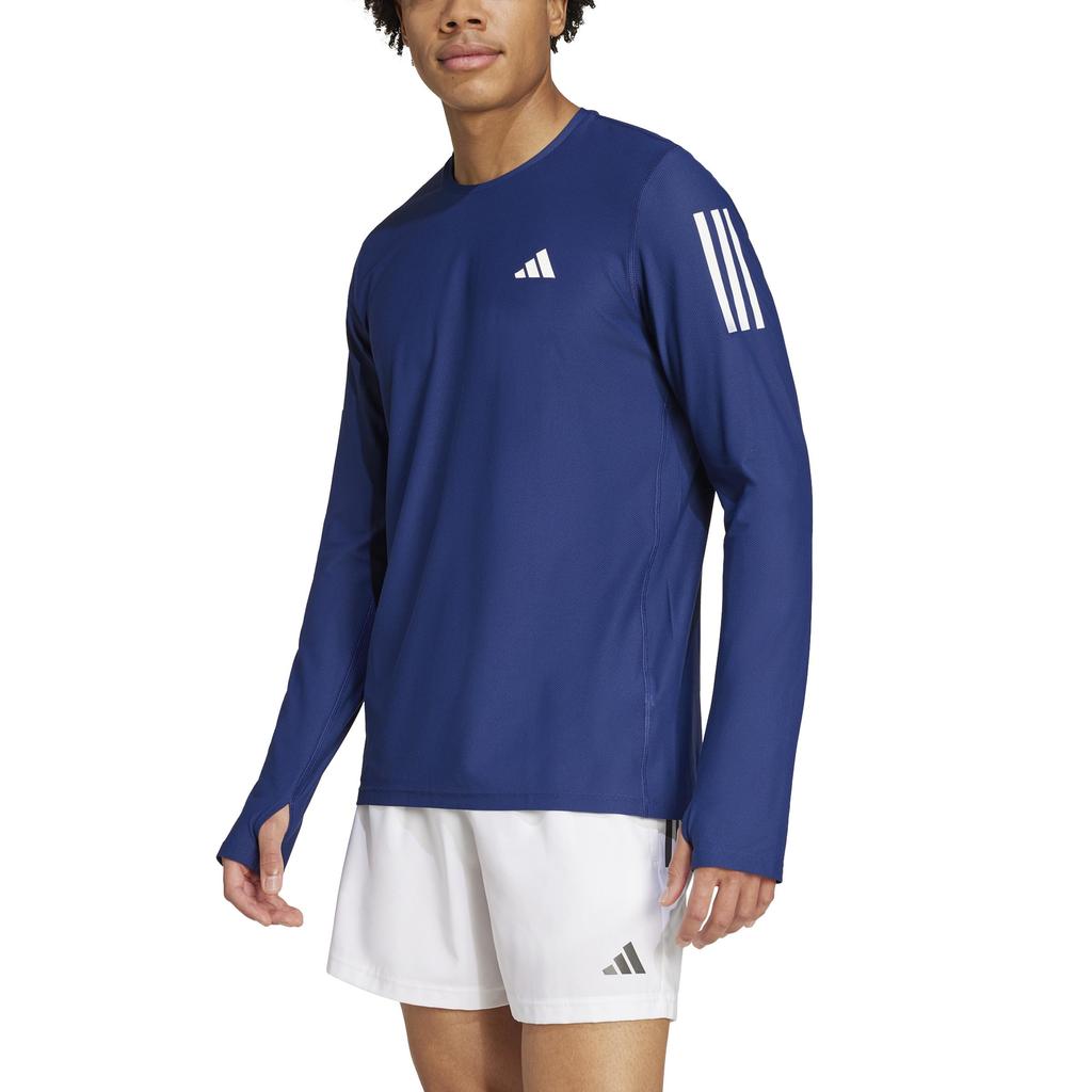 Adidas Own the Run Long Sleeve Running Dark Blue Size Small T-Shirt, Men's, IKM72, (IM5412),