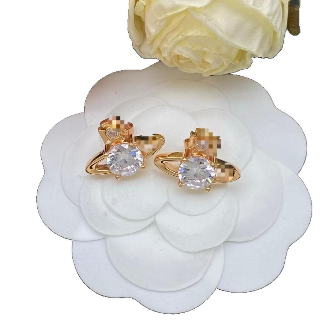 Westwood Silver Needle Stud Earrings - Chic Niche Design for a Sophisticated Look