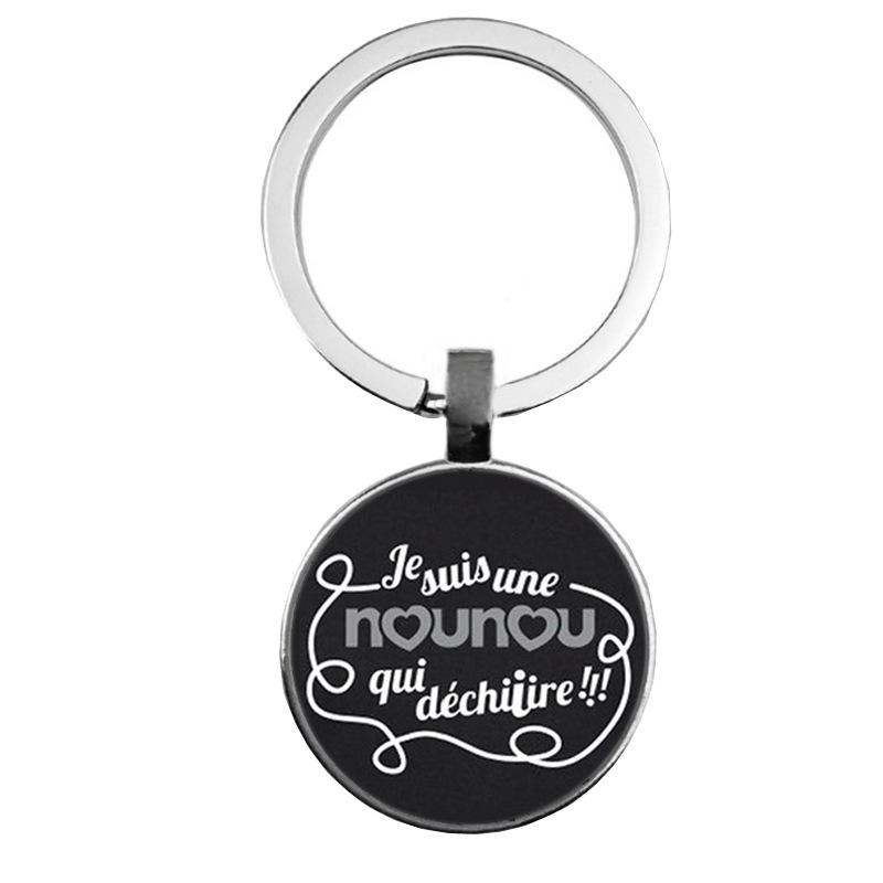 Keychain Accessories Pendant Floral Thanksgiving Text Good Friends Retro Personalized Keychain Gift Pendant