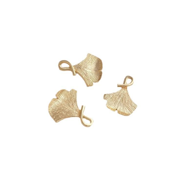 14K Gold Plated Ginkgo Leaf Charm Pendant for DIY Jewelry: Bracelets, Necklaces, Earrings