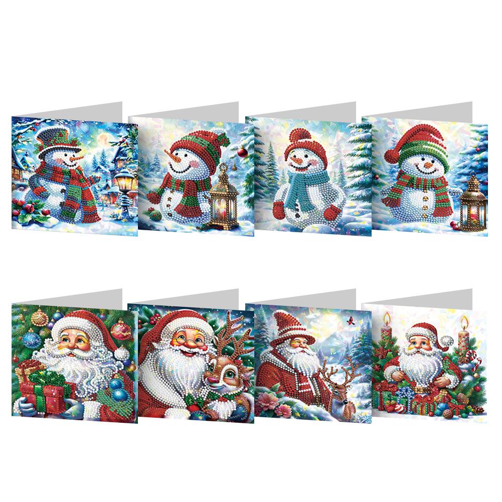 8/12pcs Diamond Painting Greeting Cards Handmade Diamond Painting Gift Card 5D Rhinestone Embroidery Arts Cards Kits for Adults