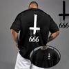 2026 Unisexs Tshirt Spring Summer Daily Casual Fashion Short Sleeve 8 Styles Satan Inverted Cross Prints Patterns Tees Oversize