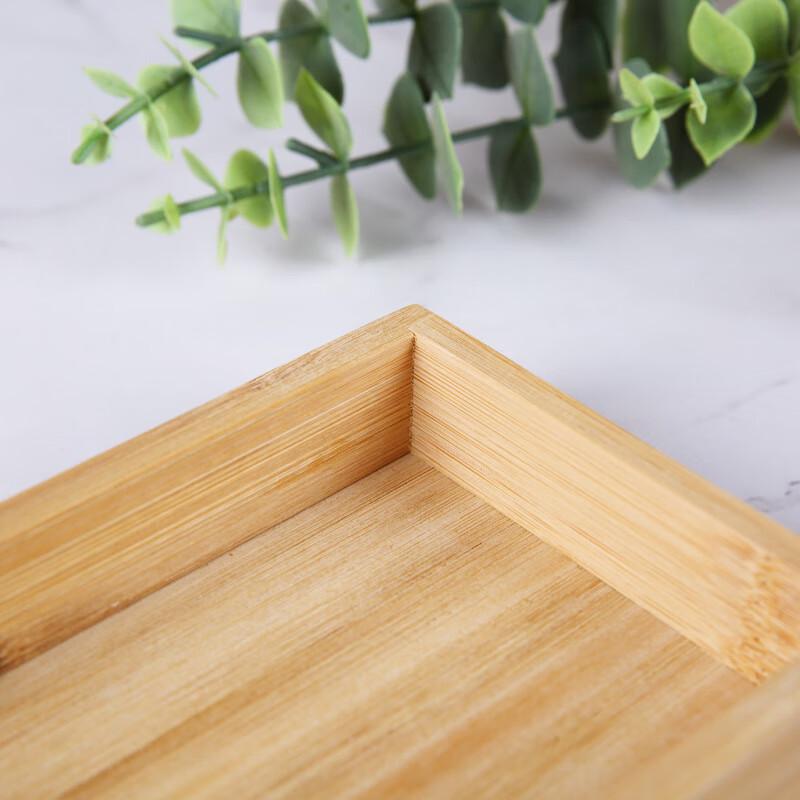 Skydue Japanese-Style Ceramic Snack Serving Tray with Bamboo Base