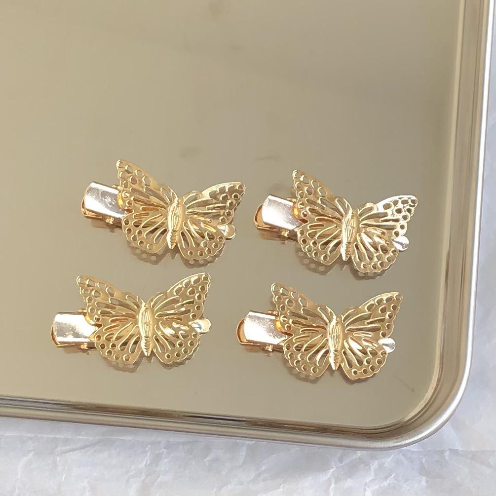 Hollow Butterfly Hair Clip - Y2K Silver/Gold Accessory for Bangs
