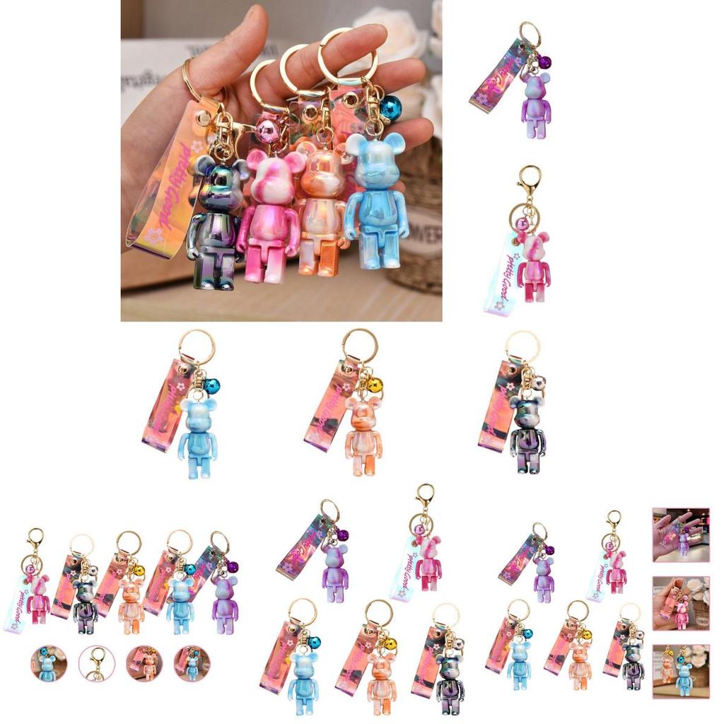 Adorable Acrylic Bear Keychain Car Pendant Gift For Family And Friends