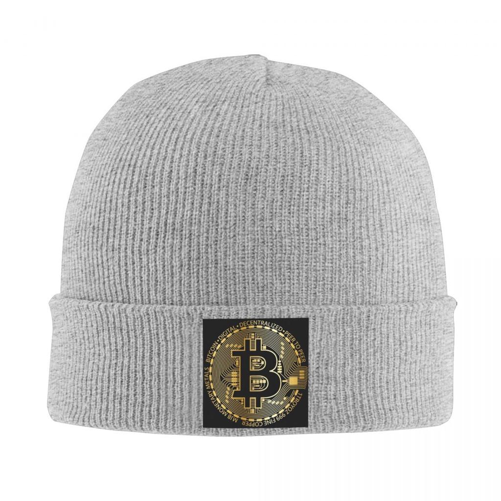 Bitcoin BTC Crypto Currency Warm Knitted Cap Winter Knit Bonnet Hat Skullies Beanies Hip Hop Caps for Unisex