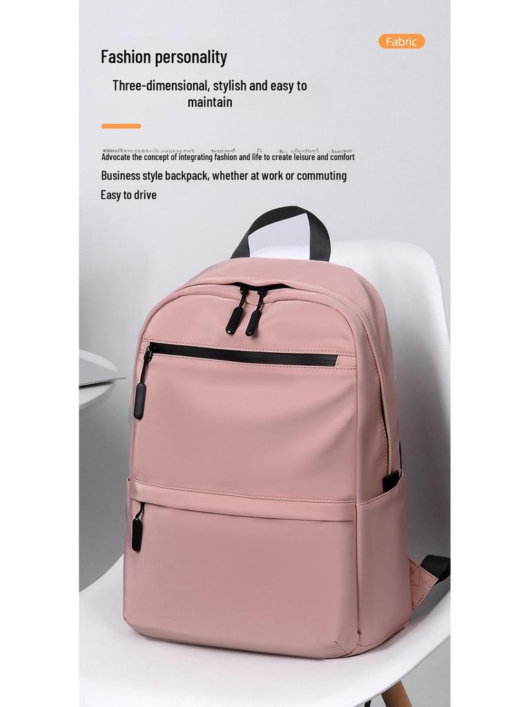 Large Capacity Japanese-Korean Schoolbag with Logo – Simple, Versatile Backpack for Women, Ideal for Travel and Outdoor Activities