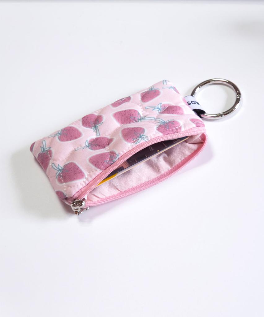 Soworlian O-Ring Zipper Card Pouch_Lovely Strawberry