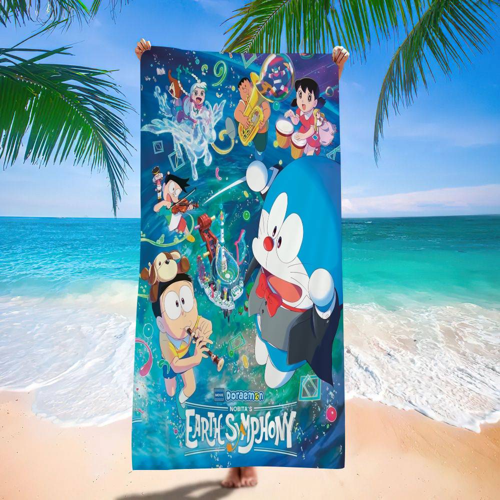Japan D-Doraemon Big Microfiber Beach Towels Quick Dry Towel Sand Beach Towels Pool Towel For Travel Swim Pool Yoga