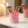 Pink Bow Stationery Holder Makeup Brush Holder, 3D Printed Desk Organizer, Cosmetic Brushes Container & Pen Storage Cup for Vanity Decoration