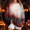 Women's Casual Round Neck Sweatshirt with Halloween Print, Long Sleeve Pullover for Festivals