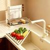 Triangle Kitchen Sink Organizer Roll Up Rustproof Foldable Drain Rack Space Saving Durable Dish Drying Rack Kitchen Use