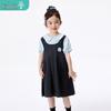 Girls' Faux Two-Piece Cartoon Embroidered Dress
