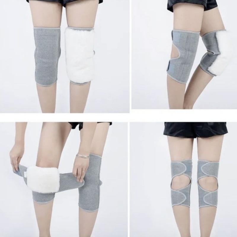 Unisex Soft Elastic Knee Warmers Warm for Spring Autumn Winter Fleece-Lined Cold Protection Anti-Slip