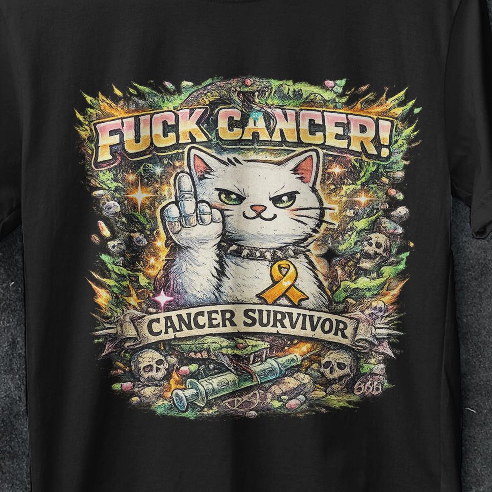 Cancer Shirt, Kitten T Shirt, cancer patient gifts, Cancer Survivor Shirt, Cancer Fighter Shirt, Wonder Women, Breast Cancer, cancer gift M