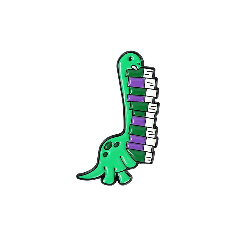 Cute Cartoon Charming Dinosaur Brooch Set Fashionable Pin Accessories For Bags Clothing