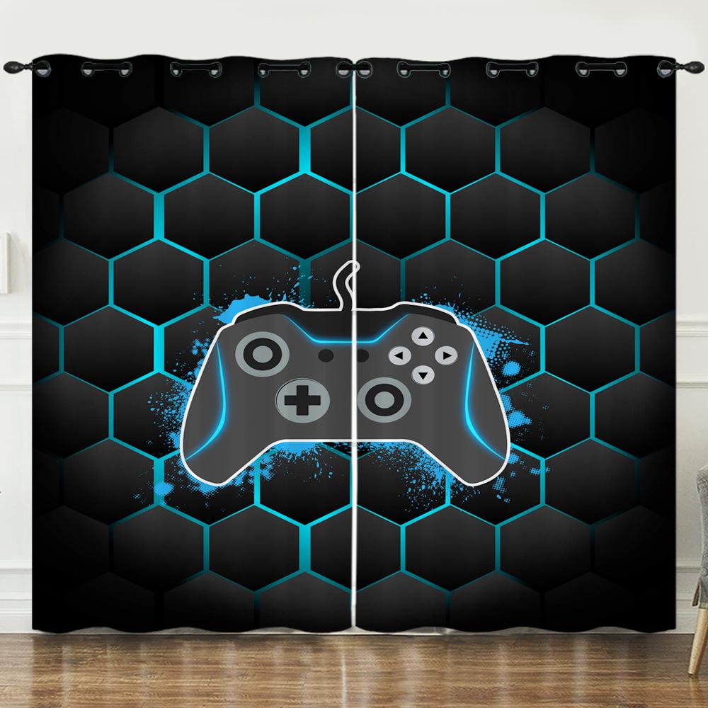 Curtain Gamepad 3D Digital Printing Blackout Curtain Punching