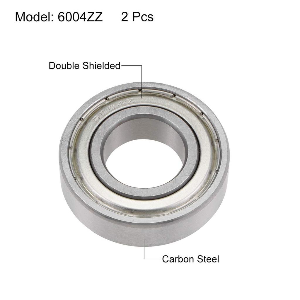 uxcell 6004ZZ Z2 Deep Groove Ball Bearings, 0.8 x 1.7 x 0.5 inches (20