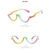 Man Women's Trendy Half Frame Cat Eye Glasses Fashionable  Light Casual Glasses Diamond Studded Retro Flat Mirror