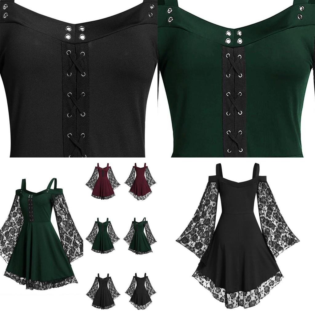 Elegant Floral Lace Women's Fancy Dress With Flared Sleeves Ideal For Costume Parties And Birthdays