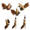 Waldtier Weihnachtsornamente Flauschiges Kunstfell Eichhörnchen Deko mit Aufhängeseil 3D Waldland Weihnachtsbaumschmuck