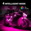 8 Stück Motorrad RGB LED Streifen Lichter Kit mit Bremslicht Funktion