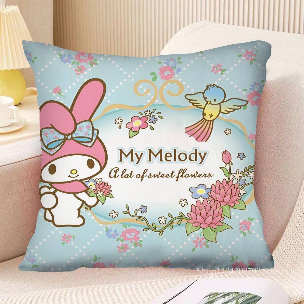 Cartoon My Melody Pillow Case Fashion Square Pillowcase Bedroom Sofa Room Ins Decoration Leisure Cushion Cover 40x40