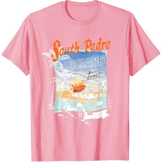 South Padre Island Texas Summer Vibe Sunset Palm Tree T-Shirt