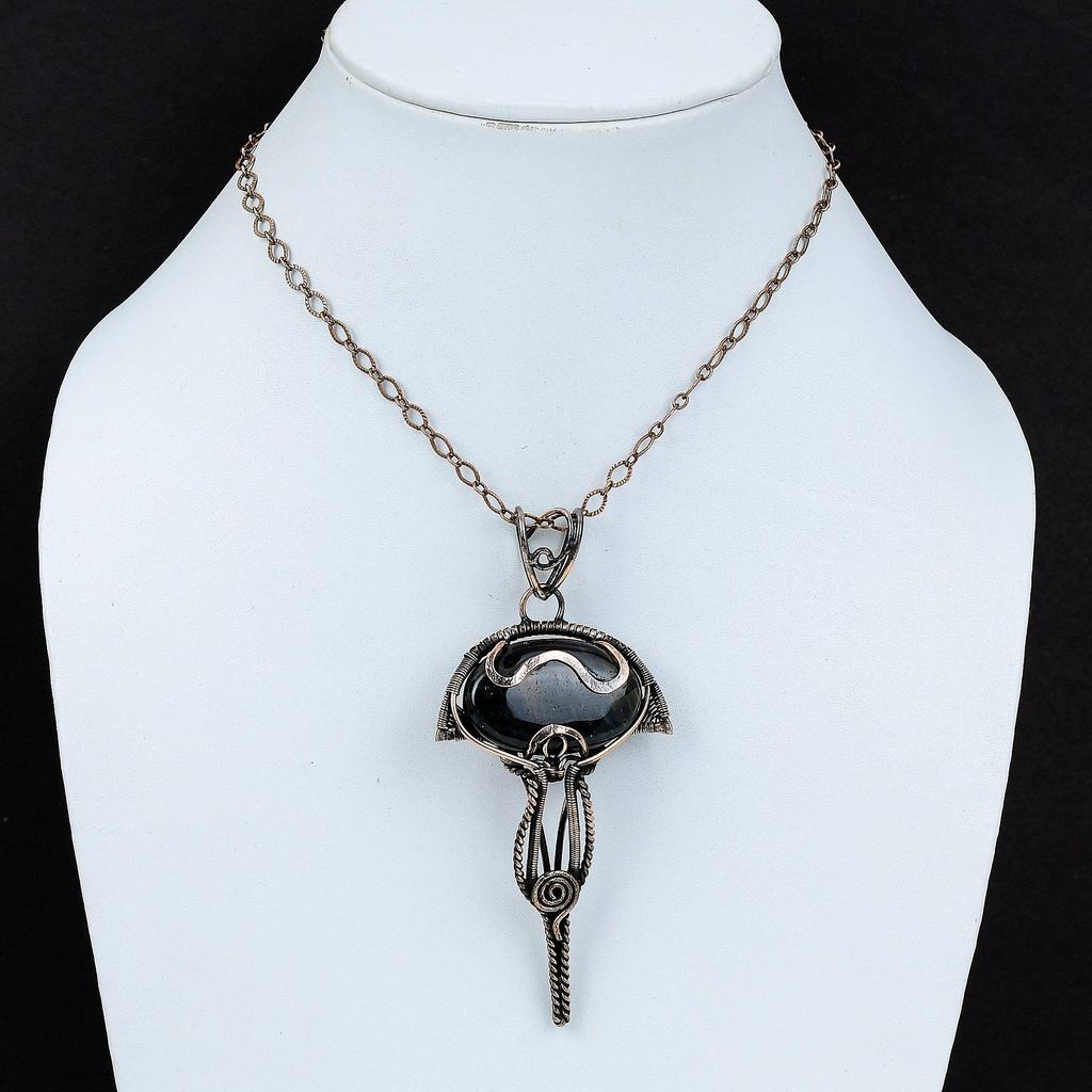 Nellite Pendant Copper Wire Wrapped Pendant Gemstone Pendants Copper Jewelry Handmade Boho Hippie Pendant Wire Wrapping Jewelry Gift For Her