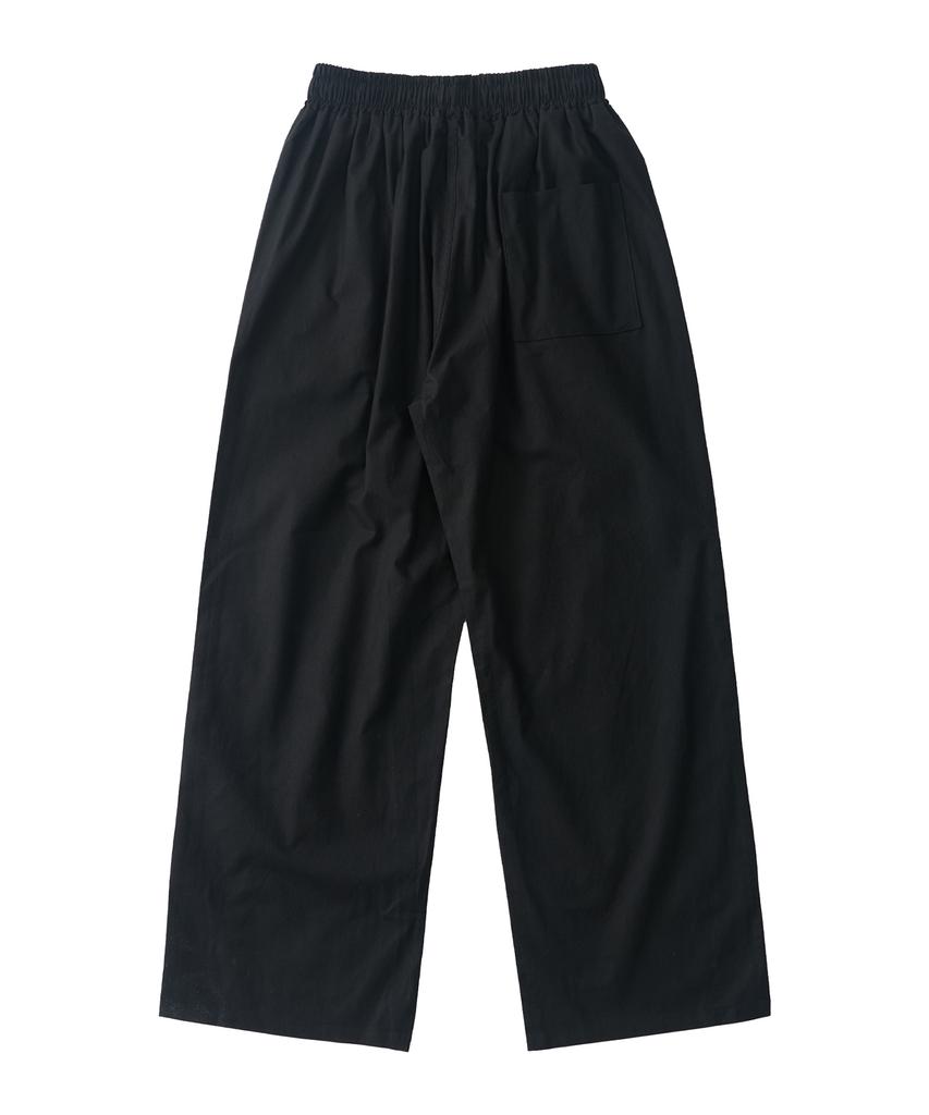 ANALOG MOOD Linen-Like Wide Pants (Black)