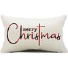 New Christmas Style Simple Letter Double-sided Printed Linen Pillow for Home Decoration, Sofa Waist Pillowcase